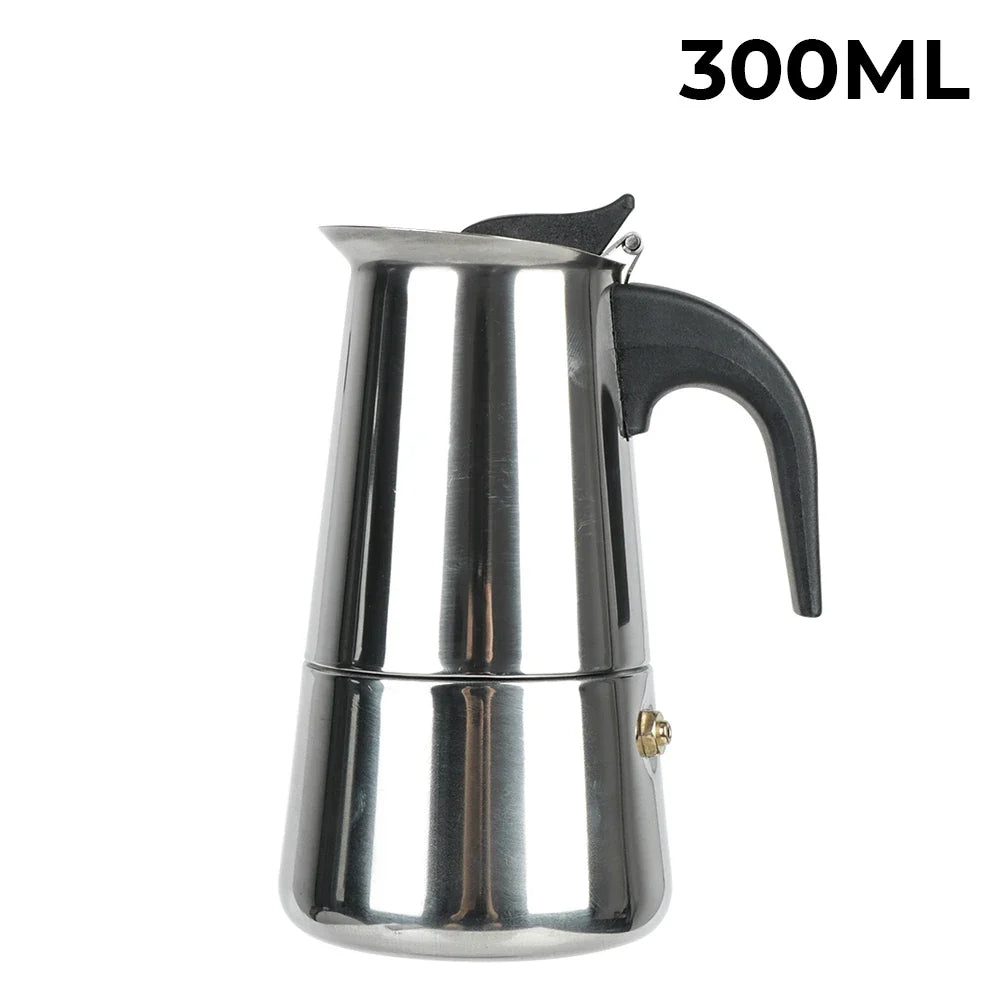 New 50ml-600ml Moka Pot Aluminum Household Electric Burner Stove Top Espresso Percolator