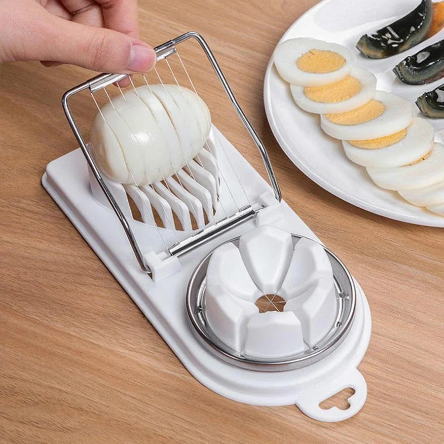Multifunctional PP Base egg cutter 2-in-1 stainless steel