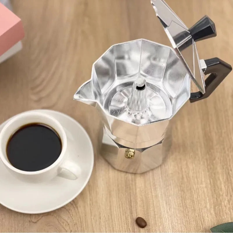 New 50ml-600ml Moka Pot Aluminum Household Electric Burner Stove Top Espresso Percolator