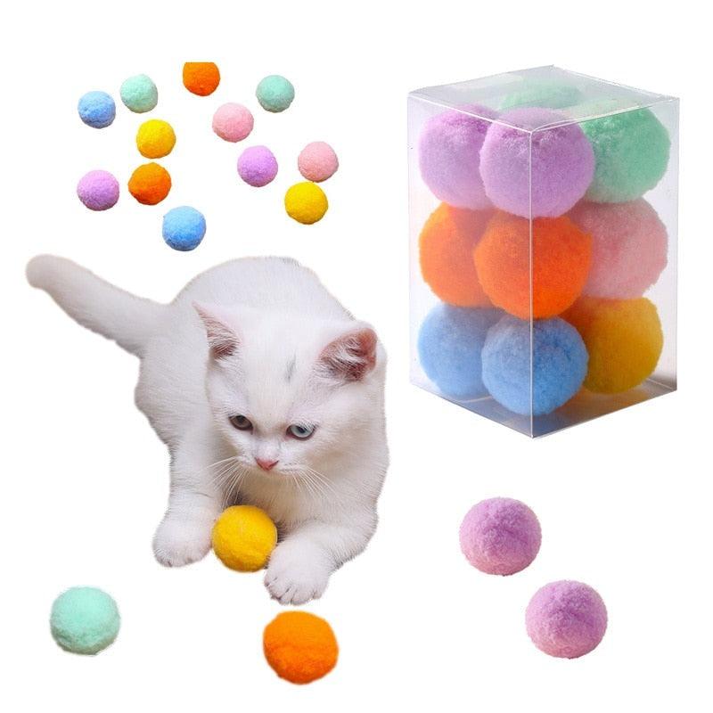 12Pcs/lot Funny Cat Toys Stretch Plush Ball Toys for Cats