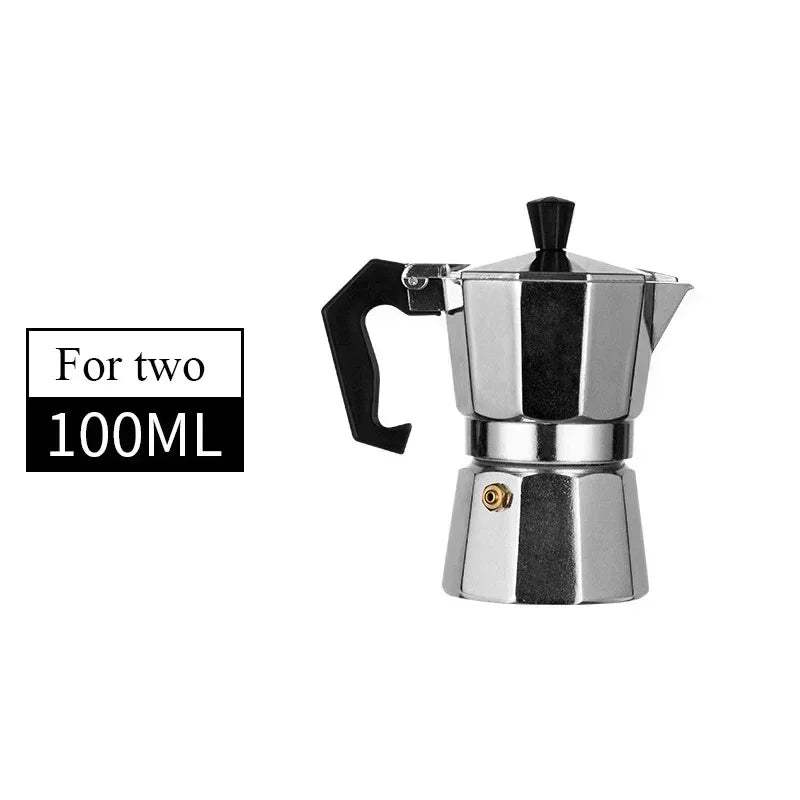 New 50ml-600ml Moka Pot Aluminum Household Electric Burner Stove Top Espresso Percolator
