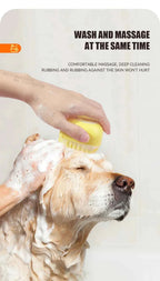 Pet Bathing Brush with Shampoo Dispenser