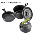 Complete Camping Kitchen Cookware Tableware & Teapot for 2-3