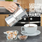 New 50ml-600ml Moka Pot Aluminum Household Electric Burner Stove Top Espresso Percolator
