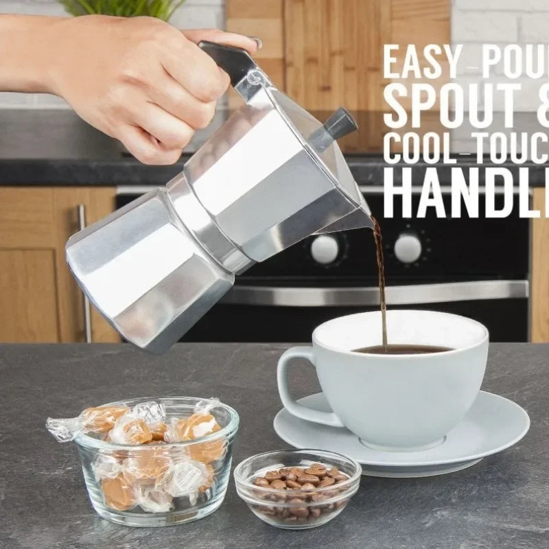 New 50ml-600ml Moka Pot Aluminum Household Electric Burner Stove Top Espresso Percolator