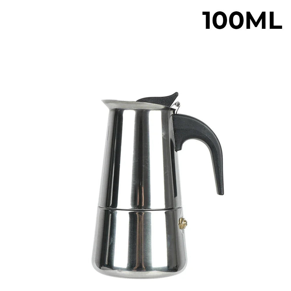 New 50ml-600ml Moka Pot Aluminum Household Electric Burner Stove Top Espresso Percolator