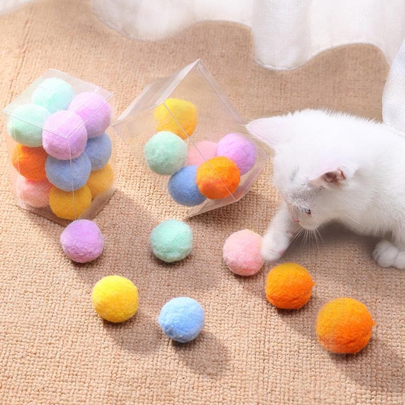 12Pcs/lot Funny Cat Toys Stretch Plush Ball Toys for Cats