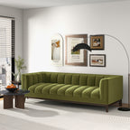 Mid Century Modern Sofa with Pet-Friendly Upholstery - White, Green, Orange