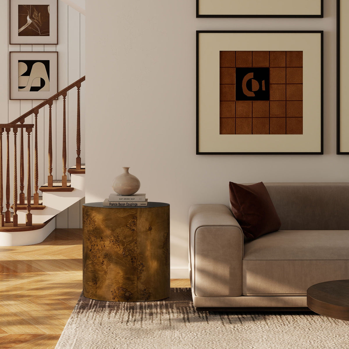 Nebula - Accent Oval Pillar Side Table