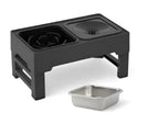 Dog Double Bowls Stainless Stand Adjustable Height Pets Feeding Dish Bowl