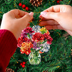 Flowers in the Vase Wooden Ornaments by G. Debrekht - Love Family Decor - 8688317