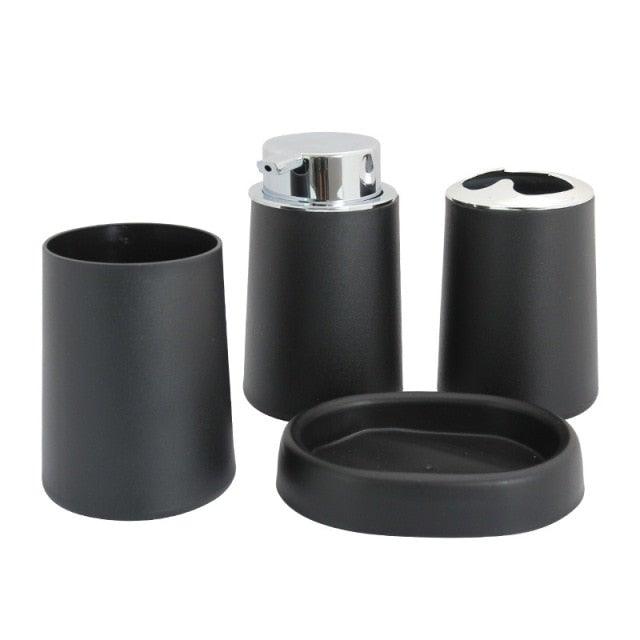 Bamboo Bathroom Accessories Set Plastic