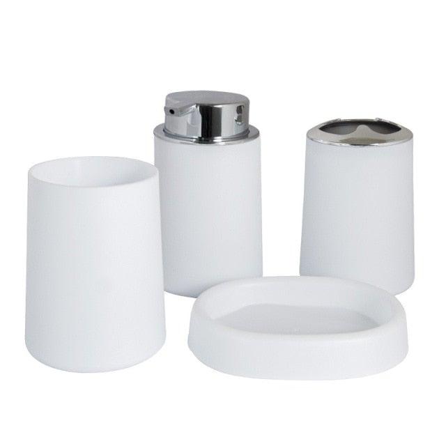 Bamboo Bathroom Accessories Set Plastic