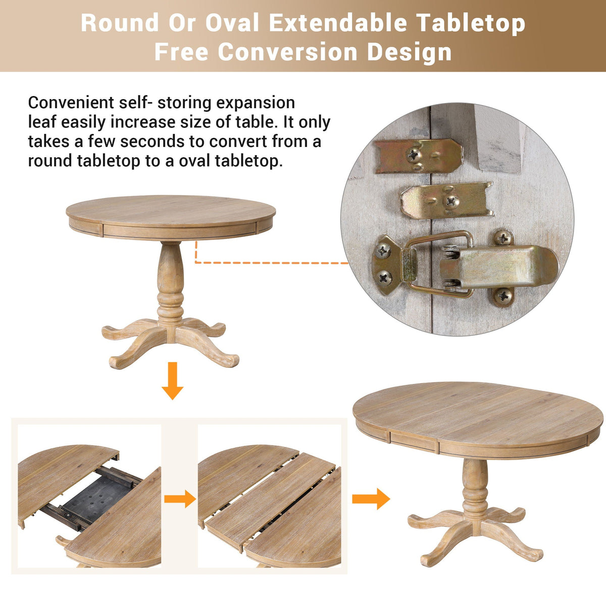 Modern Dining Table Set For 4, Round Table And 4 Kitchen Room Chairs