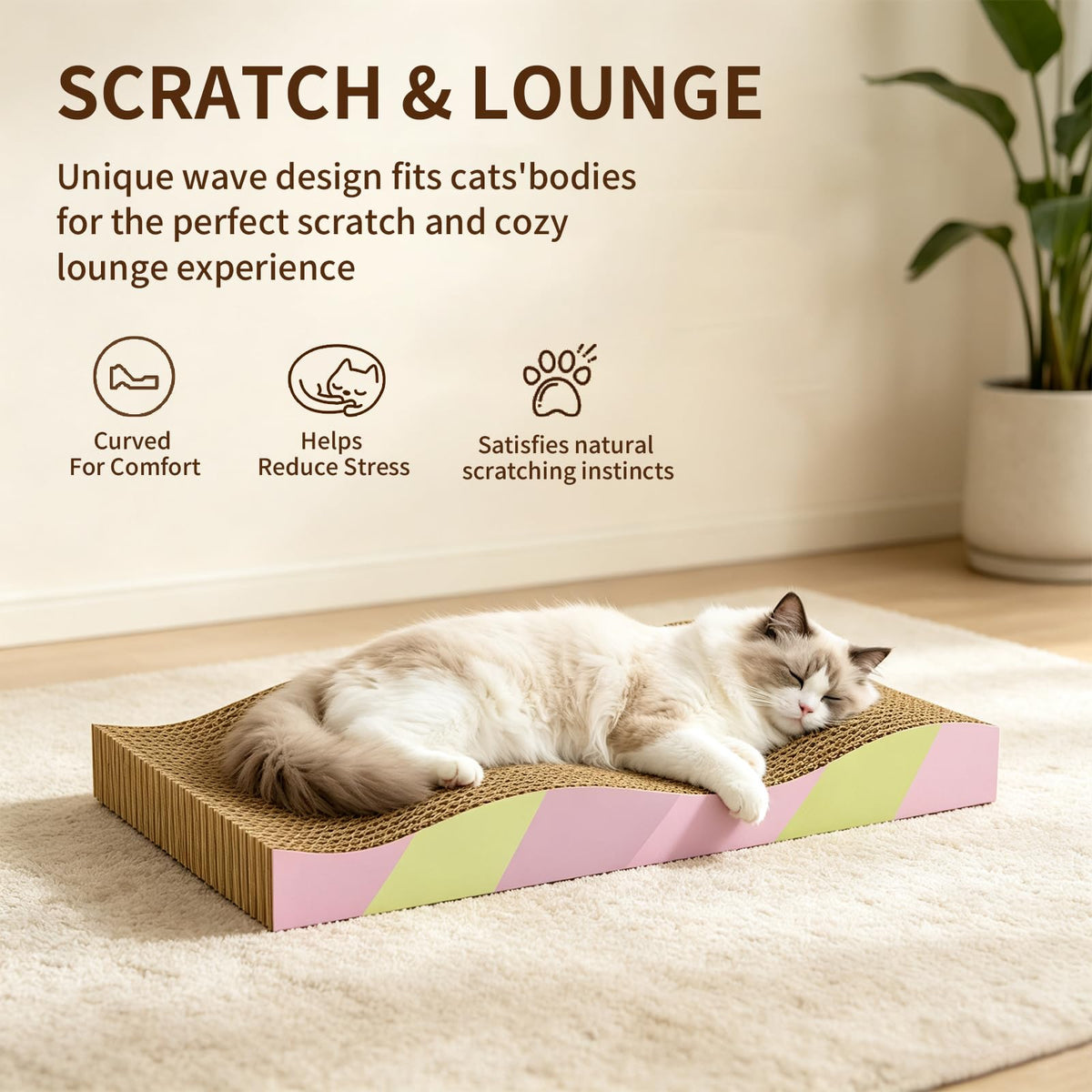 Cat Scratching Board 2-Pack, Reversible Cat Scratcher Pad