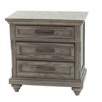 Panel 3 Piece Bedroom Set with Nightstands - Dark Gray or Dark Brown