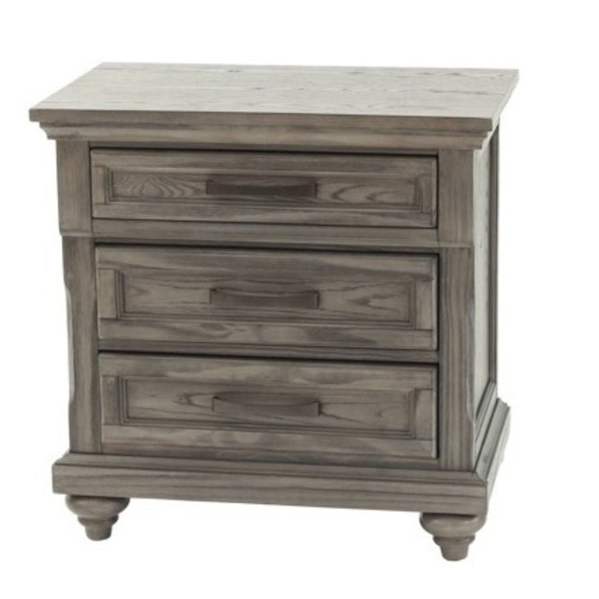 Panel 3 Piece Bedroom Set with Nightstands - Dark Gray or Dark Brown