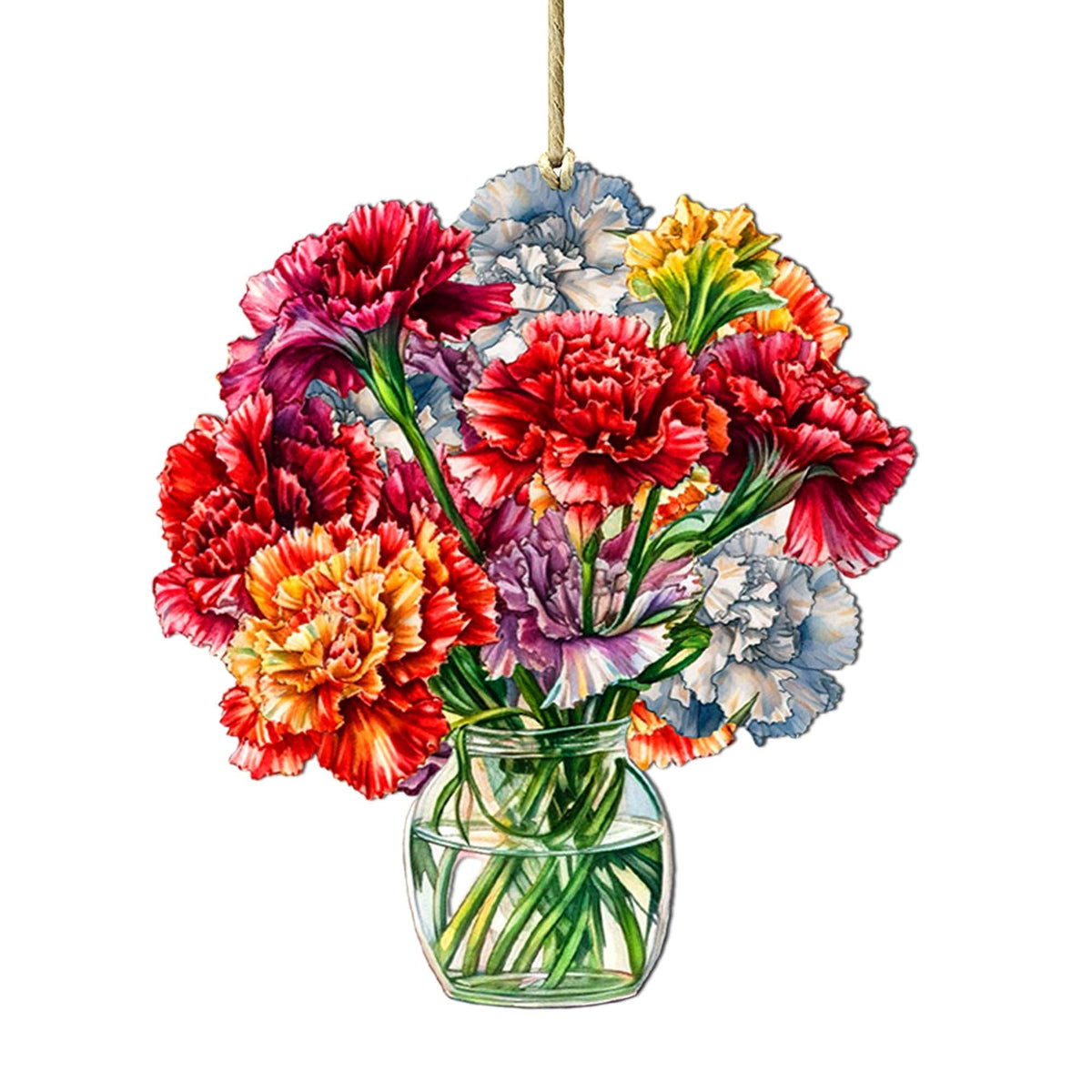 Flowers in the Vase Wooden Ornaments by G. Debrekht - Love Family Decor - 8688317