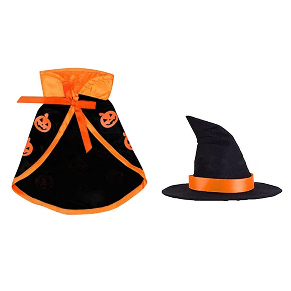 Pet Halloween Cape Hat Set Dogs Cute Costume