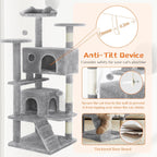 54 -Cat Tree Tower - Multi-level With Sisal Grab Post
