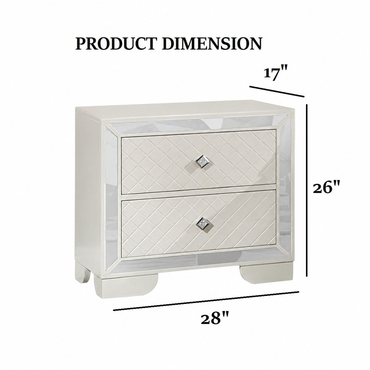 3 Piece Bedroom Set with LED Bed and 2 Nightstands - Beige