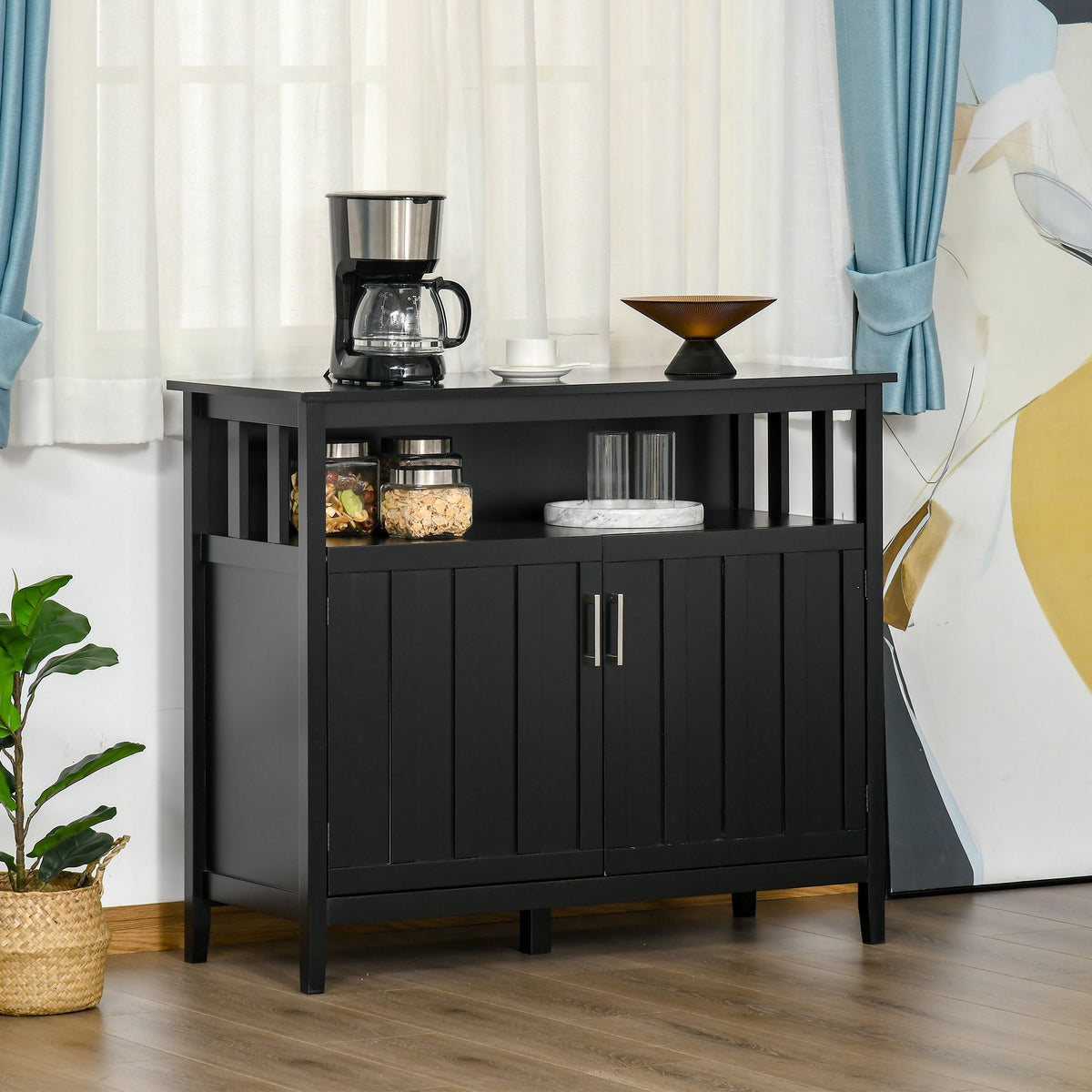 Homcom - Sideboard Buffet Cabinet, Kitchen Cabinet, Coffee Bar Cabinet