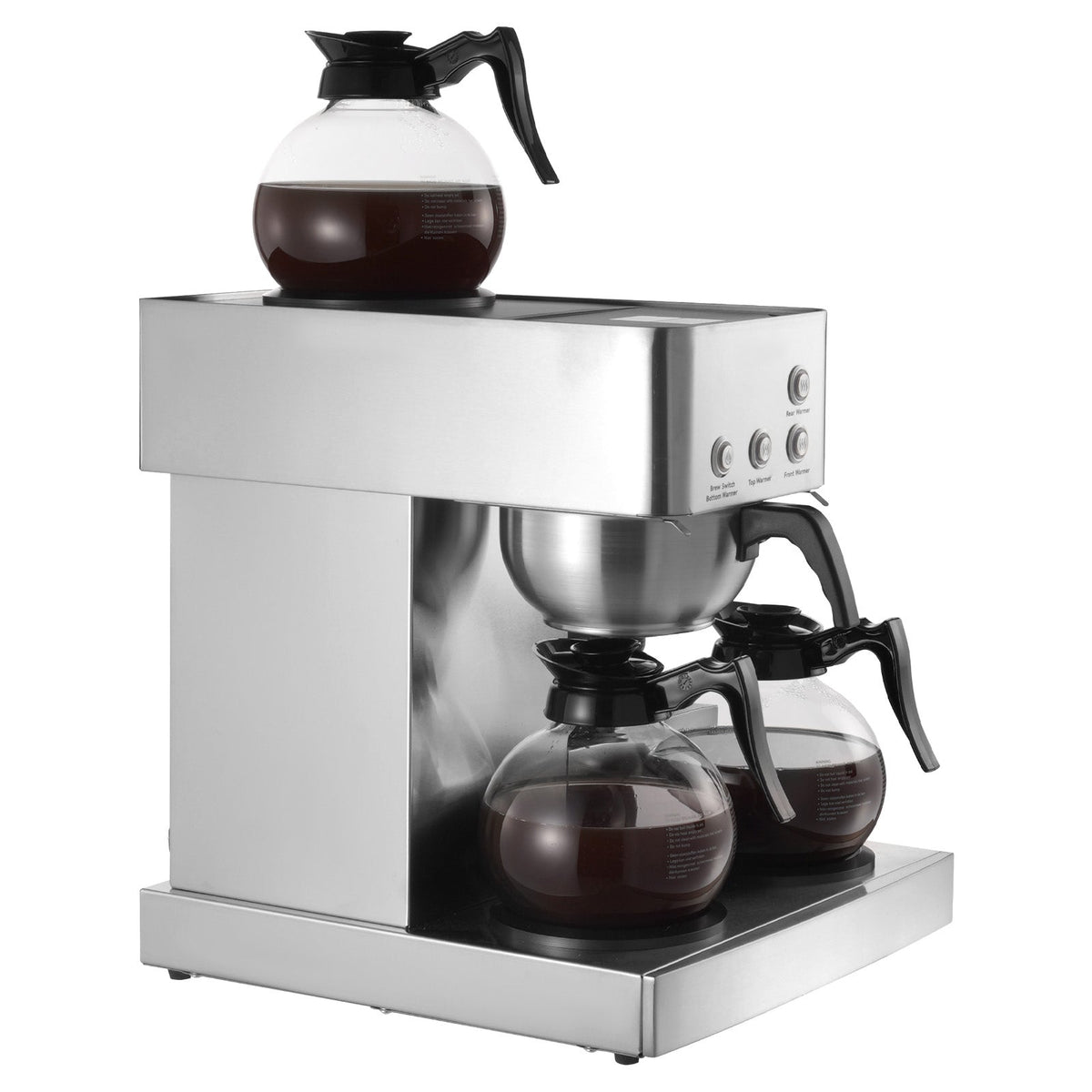 Commercial Drip Coffee Maker, 12 Cups Coffee-Maker Machine with 4 Glass Carafes and 4 Decanter plates