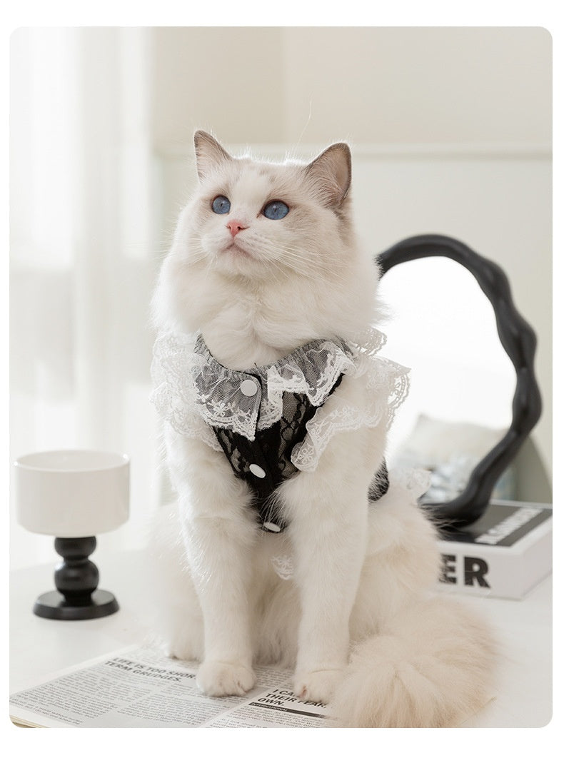 Cat Clothes Lace Traction Vest Puppy Kittens Thin Pet Cat Clothing