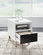 Gardoni - Chair Side End Table - White / Black