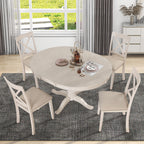 Modern Dining Table Set For 4, Round Table And 4 Kitchen Room Chairs