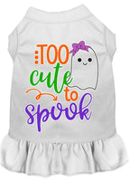 Halloween Pet Dog & Cat Dress, "Too Cute To Spook - Girly Ghost"