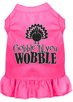 Thanksgiving Pet Dress "Gobble Til You Wobble"