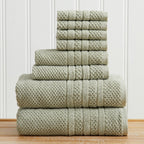 100% Cotton Checkered Jacquard Bath Towel Set - Giuliana Collection
