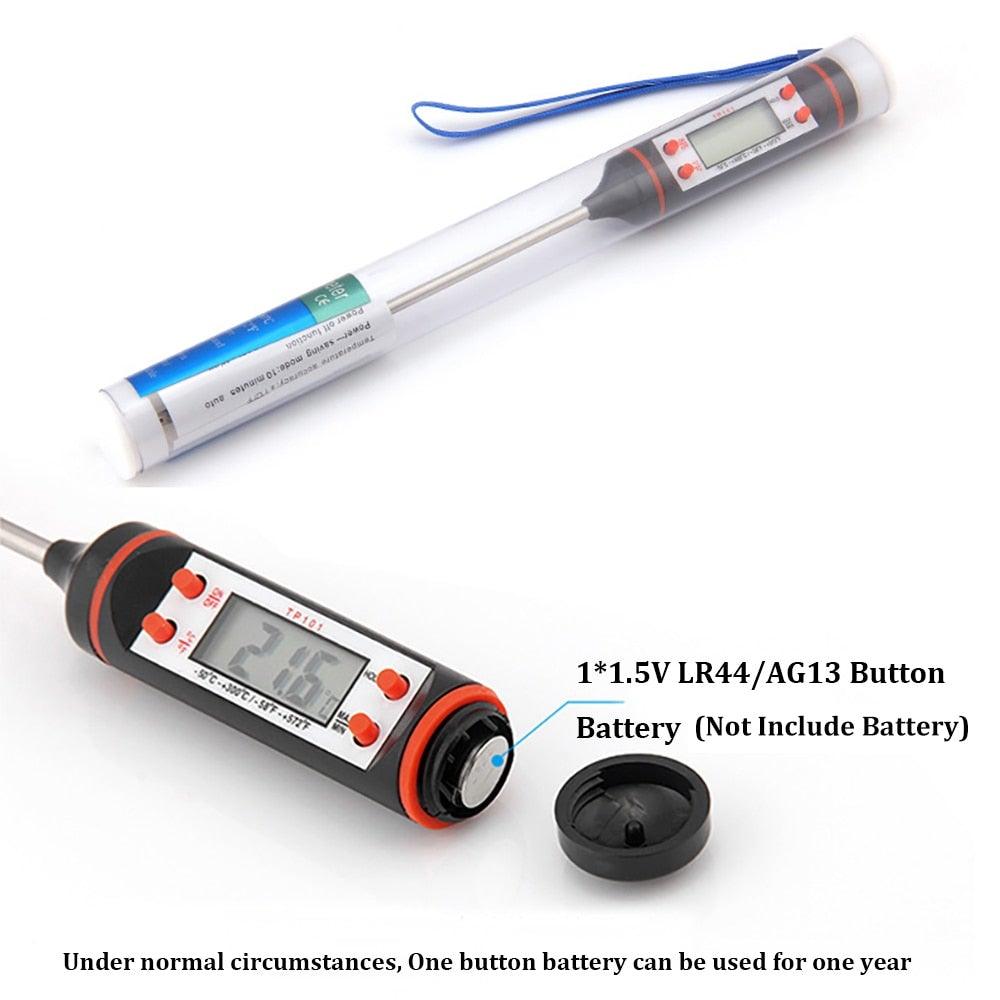 Kitchen Probe Thermometer 304 Stainless Steel Measuring Food Barbecue Milk Soup Oil Thermometer Digital Water Thermometer for Liquid Candle Instant