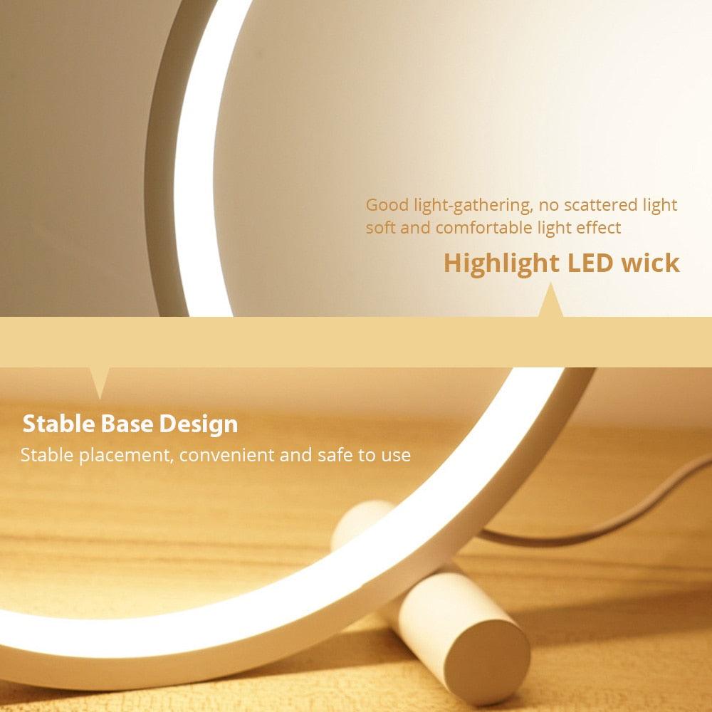 LED Table Lamp Bedroom Bedside Lamp Round Acrylic