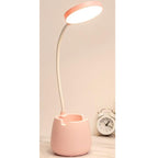 LED Table Lamp With Pen Holder Touch Dimmable Flexo Desk Lamp USB Rechargeable