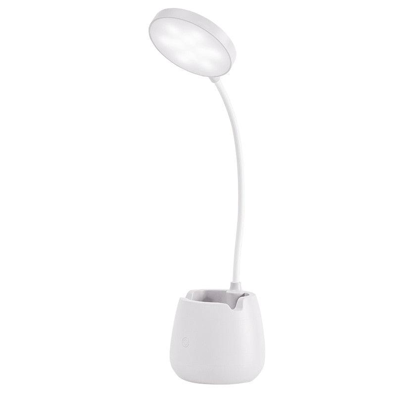 LED Table Lamp With Pen Holder Touch Dimmable Flexo Desk Lamp USB Rechargeable
