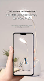 LED Table Lamp With Pen Holder Touch Dimmable Flexo Desk Lamp USB Rechargeable