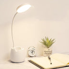 LED Table Lamp With Pen Holder Touch Dimmable Flexo Desk Lamp USB Rechargeable