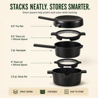 5-Piece Stackable Ceramic Nonstick Set