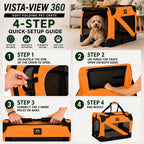 Pet Life ® '360° Vista View' Zippered Soft Folding Collapsible Durable Metal Frame