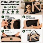 Pet Life ® '360° Vista View' Zippered Soft Folding Collapsible Durable Metal Frame