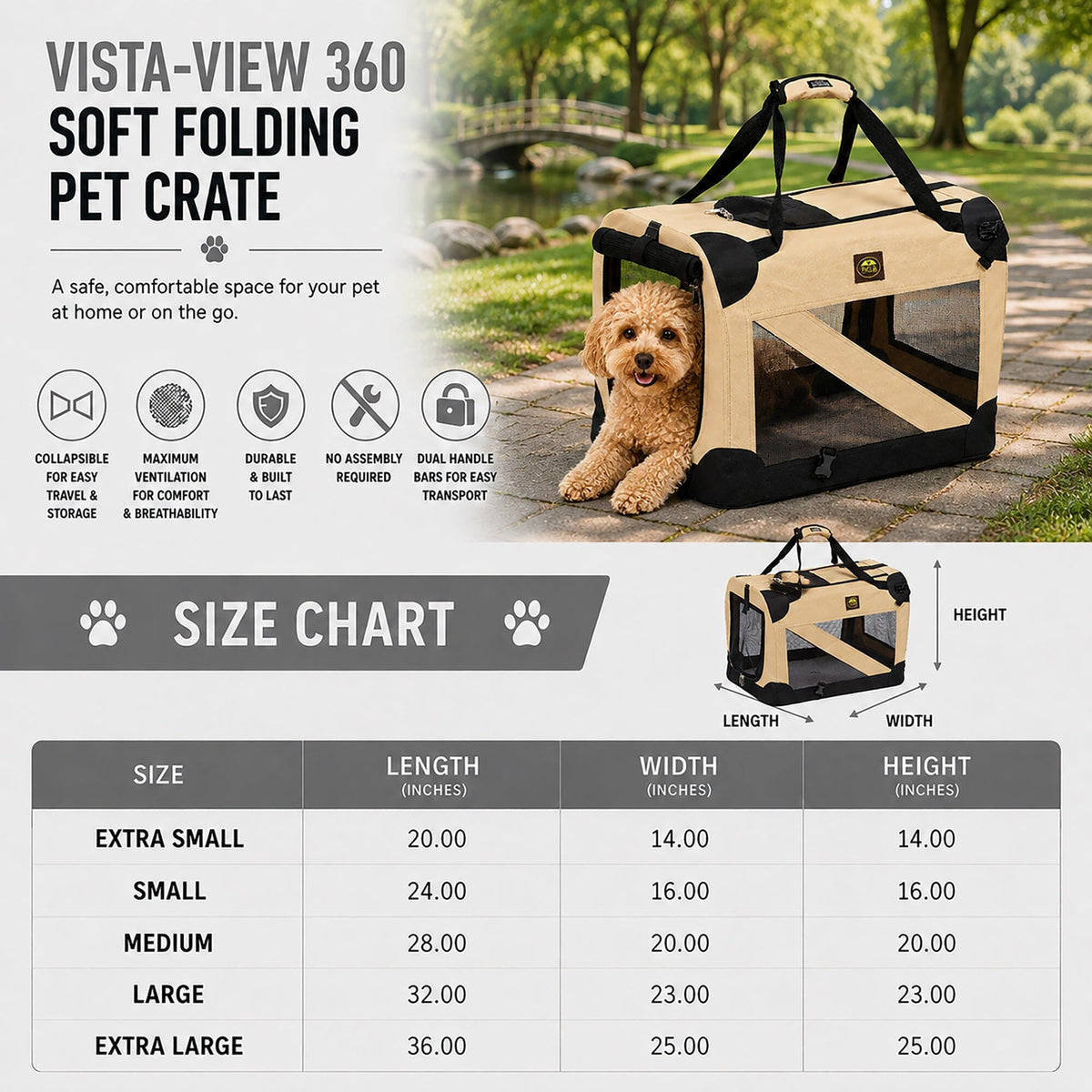 Pet Life ® '360° Vista View' Zippered Soft Folding Collapsible Durable Metal Frame