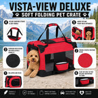 Pet Life ® 'Deluxe 360° Vista View' Zippered Soft Folding Collapsible Metal Framed