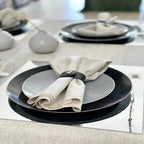 Round Grey and Silver Round Plastic Plates | 10 Pack