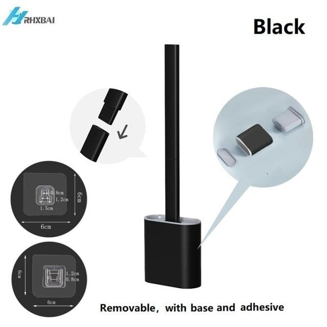 Silicone Bristles Toilet Brush And Holder For Bathroom
