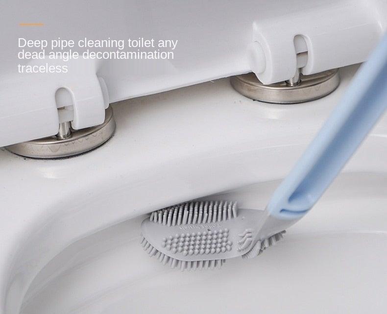 Silicone Bristles Toilet Brush And Holder For Bathroom