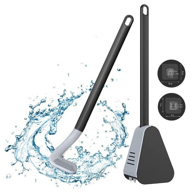Silicone Bristles Toilet Brush And Holder For Bathroom