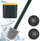 Silicone Bristles Toilet Brush And Holder For Bathroom