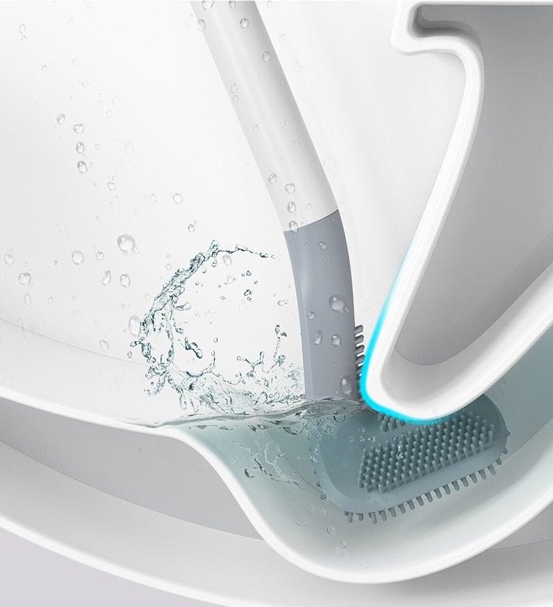 Silicone Bristles Toilet Brush And Holder For Bathroom